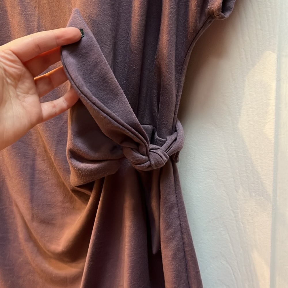 Casual purple dress with tie on side - Picture 2 of 3